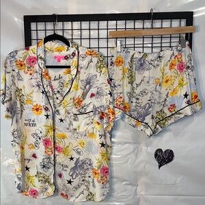 Betsey Johnson Multicolor Floral Pajama Set